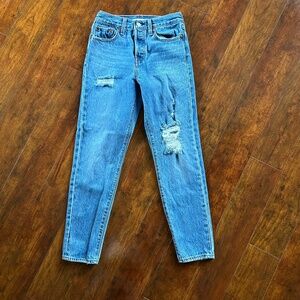 Levi’s distressed wedgie jeans